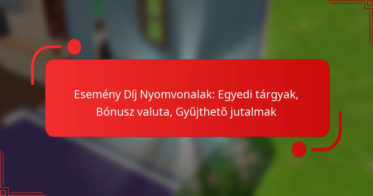 Esemény Díj Nyomvonalak: Egyedi tárgyak, Bónusz valuta, Gyűjthető jutalmak