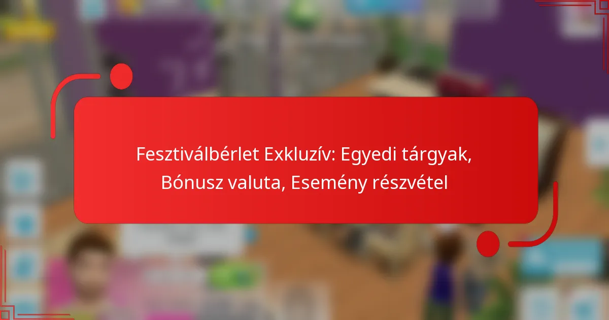 Fesztiválbérlet Exkluzív: Egyedi tárgyak, Bónusz valuta, Esemény részvétel